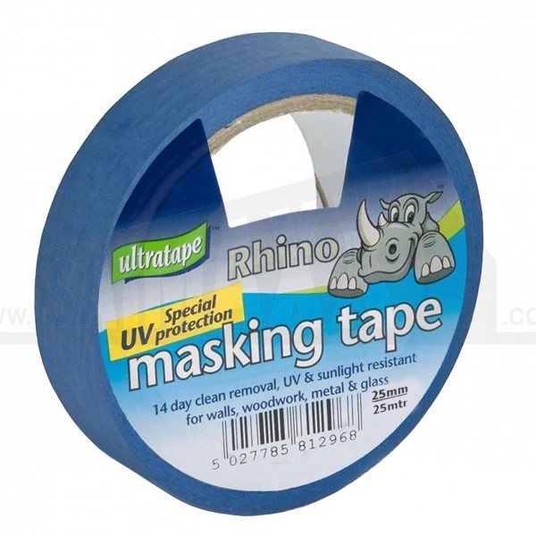 Rhino Blue UV Resistant 14-Day Masking Tape 25mm x 25m Roll