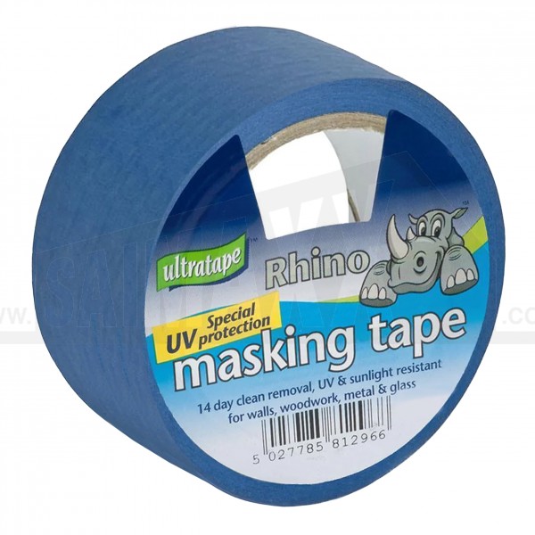 Rhino Blue UV Resistant 14-Day Masking Tape 50mm x 25m Roll