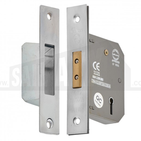 Deadlock Chrome Finish 2.5" (63mm) NP - 5 Lever Lock with 2 Keys