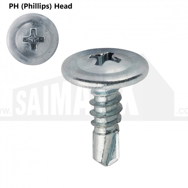 Wafer Head SELF DRILLING Screws BZP 4.2mm x 9/16"