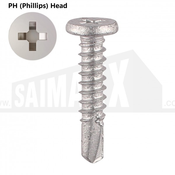 Timco Phillips Low Profile Pancake Self Drilling Screws Grey Ruspert Coating
