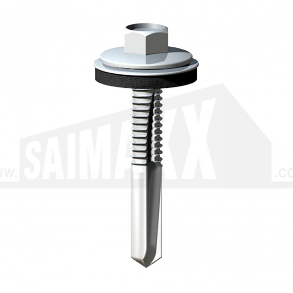 Self Drilling Hexagon Screws (For 12mm Heavy Steel) 100pc Washered