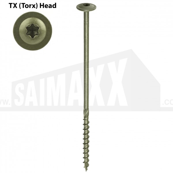 In-Dex Screws WAFER head Green 8 x 250mm 50pc Box