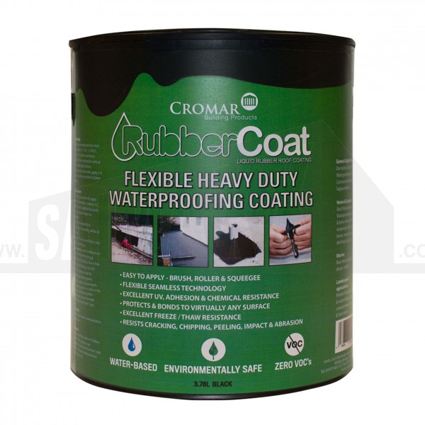 Cromar RubberCoat Flexible Roof Coating 3.78L Black