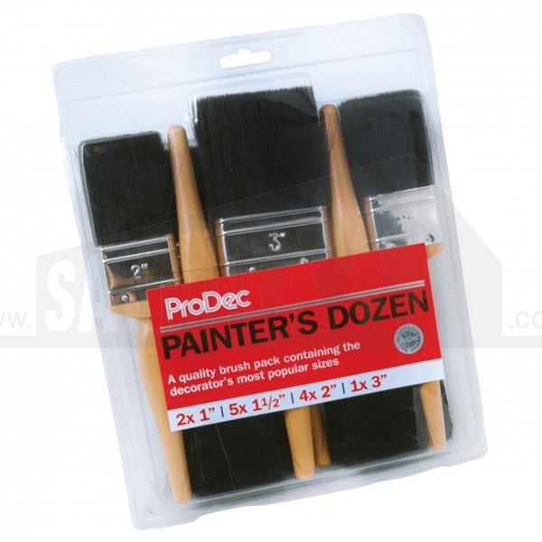 ProDec Painters Dozen 12pc Paint Brush Set PBSDD