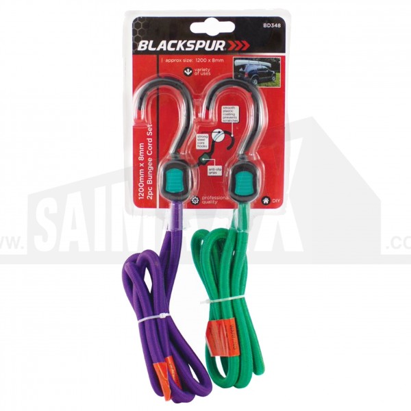 Blackspur 2pc Bungee Cord Set 1200mm x 8mm