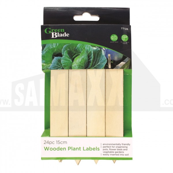 Green Blade 24pc Wooden Plant Labels 15cm