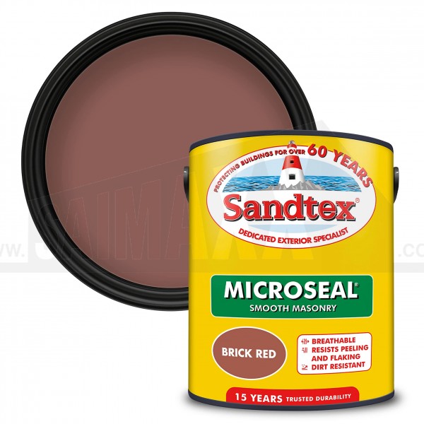 Sandtex Ultra Smooth Masonry Paint BRICK RED 5 Litre