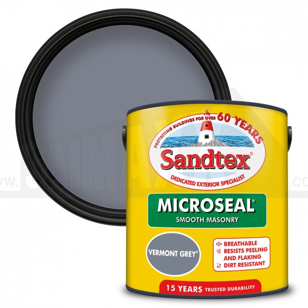 Sandtex Ultra Smooth Masonry Paint VERMONT (Dark) GREY 5 Litre