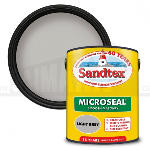 Sandtex Ultra Smooth Masonry Paint LIGHT GREY 5 Litre