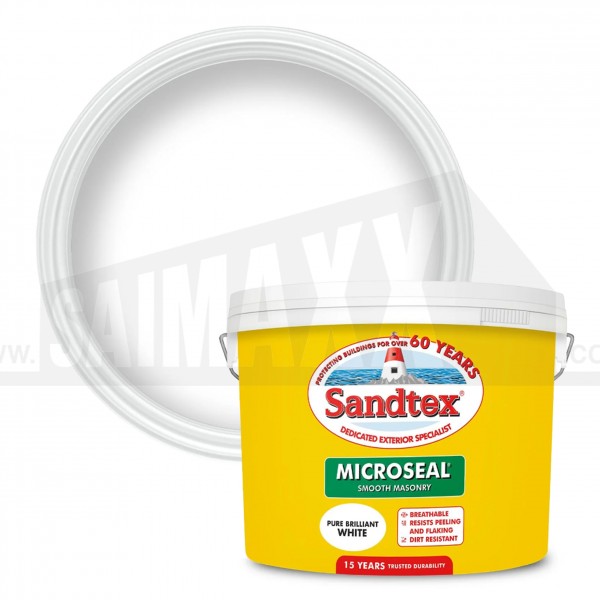 Sandtex Ultra Smooth Masonry Paint PURE BRILLIANT WHITE 7.5 Litre