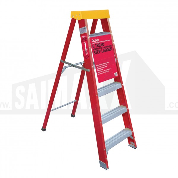 ProDec 6 Step (excluding top Platform) 1.9m Fibreglass Stepladder