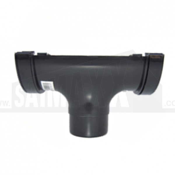 Halfround Gutter Running Outlet Black