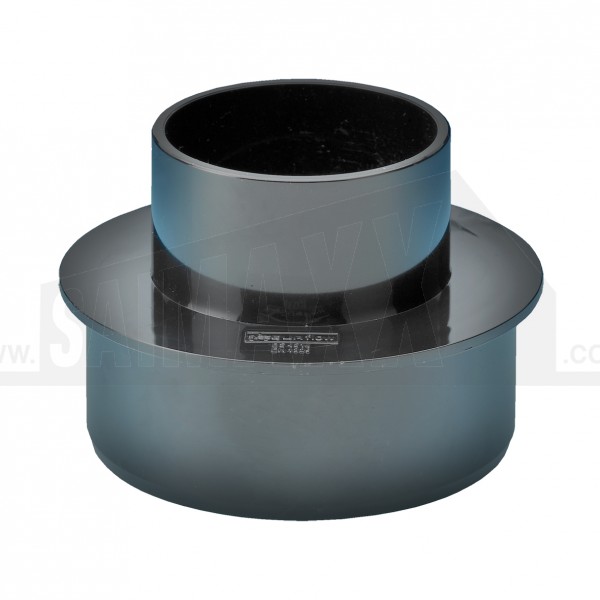 Round 68mm Downpipe to 110mm Round Soil Adaptor (Joint) Black