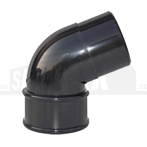 Round 68mm Downpipe 112.5 degree Offset Bend Black