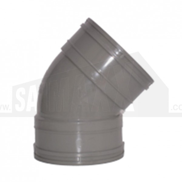 110mm Solvent Grey Bend 45 degree Double Socket