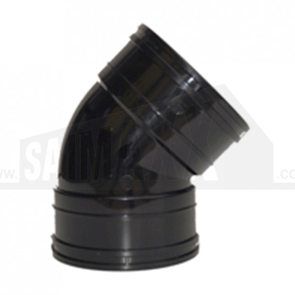 110mm Solvent Black Bend 45 degree Double Socket
