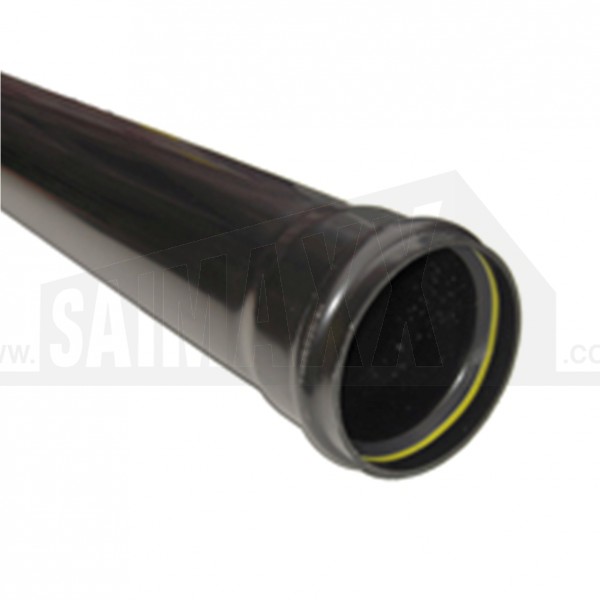 110mm Pushfit Black Socketed Soil Pipe 3m