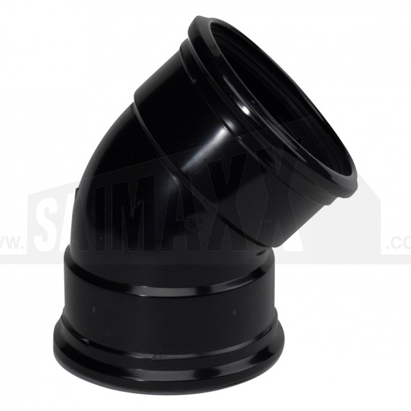 110mm Pushfit Black 45 Deg Bend Double Socket