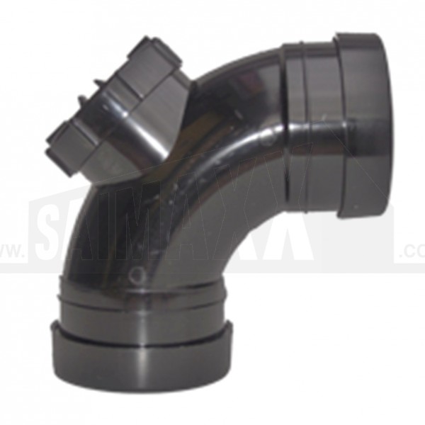 110mm Pushfit Black Access Bend 92.5 deg DOUBLE Socket