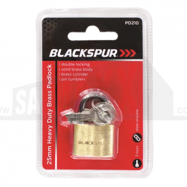 Blackspur 25mm Heavy Duty Brass Padlock