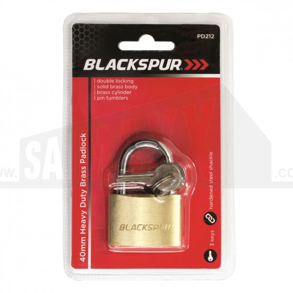 Blackspur 40mm Heavy Duty Brass Padlock