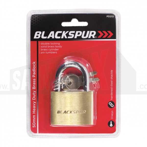 Blackspur 50mm Heavy Duty Brass Padlock