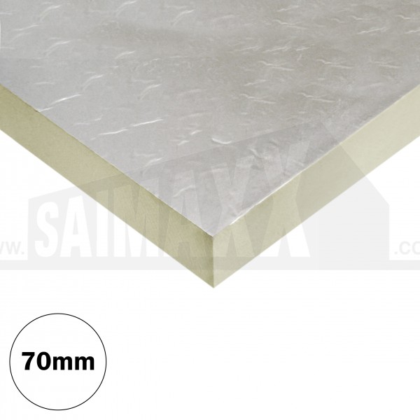 70mm 2400x1200mm PIR Insulation Board YELLOW Foil Faced Both Sides
