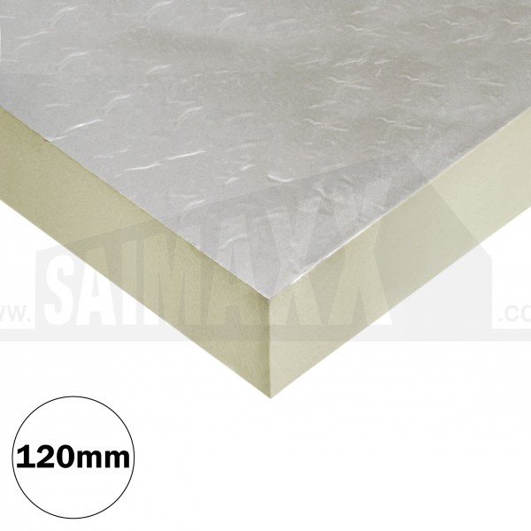 120mm 2400x1200mm PIR Insulation Board YELLOW Foil Faced Both Sides