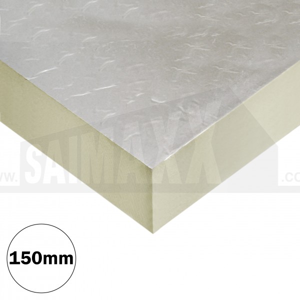 150mm 2400x1200mm PIR Insulation Board YELLOW Foil Faced Both Sides