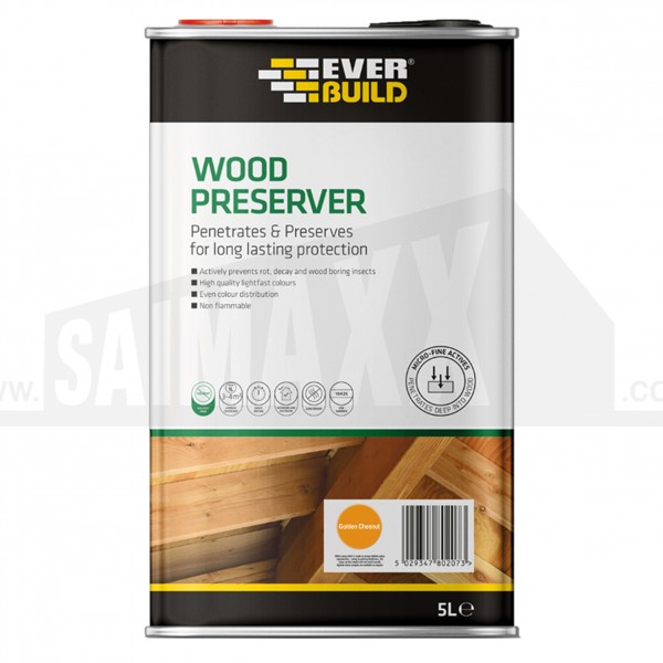 Everbuild Wood Preserver 5L GOLDEN CHESTNUT