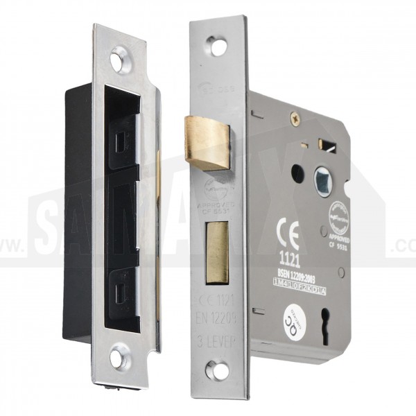 Eclipse 75mm (3") 3 Lever Reversible Keyed Sashlock NP Chromed Finish
