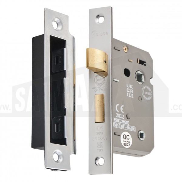 Eclipse 63mm (2.5") Reversible Bathroom Sashlock NP Chromed Finish