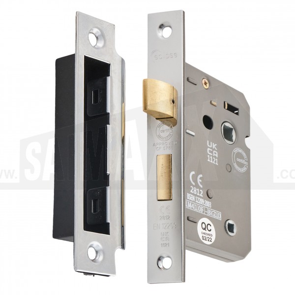 Bath Door Sash Lock 3" (75mm) Chrome Finish NP