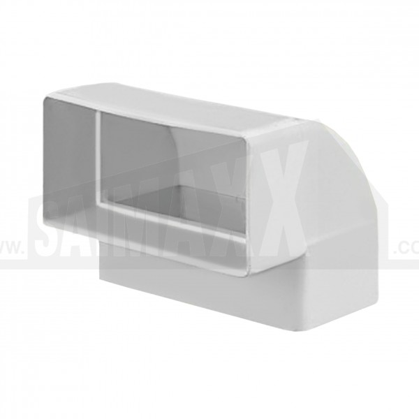 Rectangular Rigid White PVC Flat Ducting Vertical 90 degree Bend 110 x 54mm
