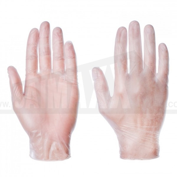 Amtech Clear Powdered Vinyl Disposable Gloves 100pc Box