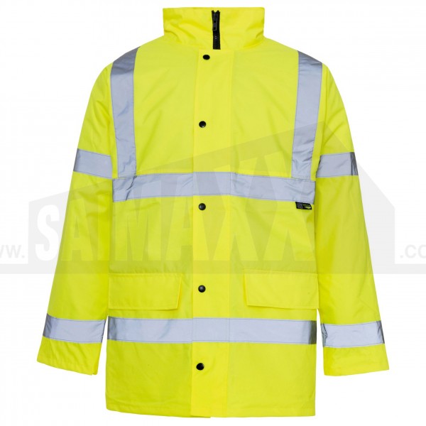 High Visibility Yellow Parker Jacket with Fleece Lining