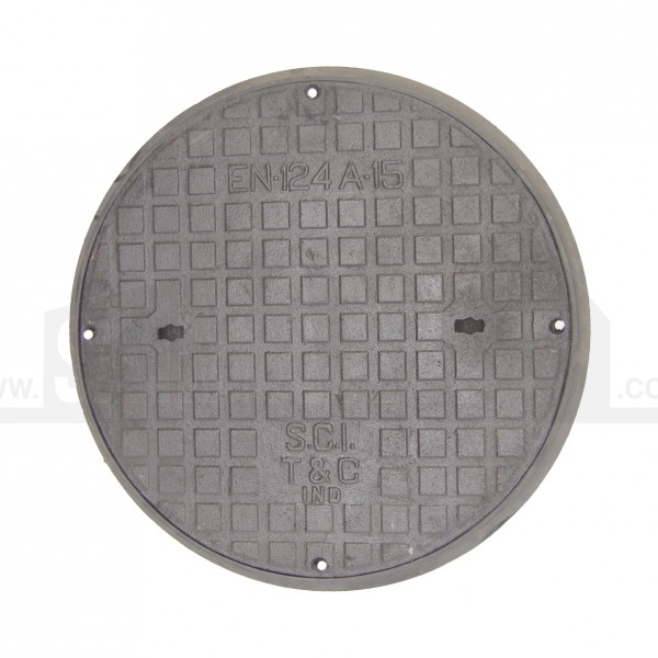 450mm Round CAST IRON Access Cover with Plastic Frame A15 Pedestrian Loading