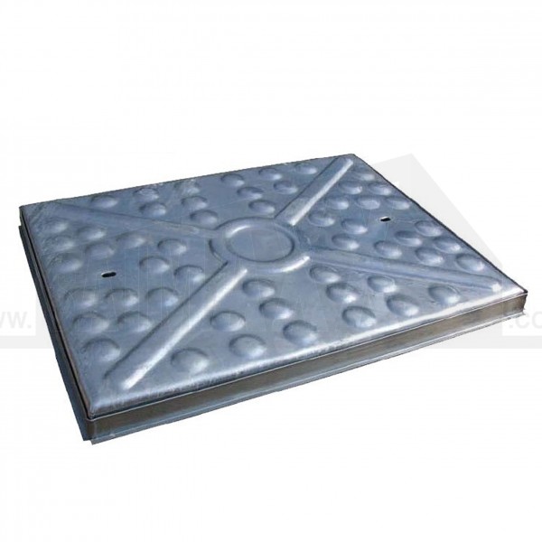 Pressed Steel Galvanised Manhole Cover & Frame 600x450mm 10T GLVW