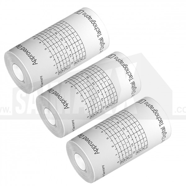 Thermal Rolls for Digital Tachographs 57mm x 26mm Dia 8m Coreless 3pcs in Box