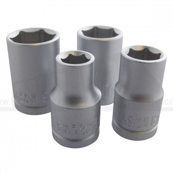 Amtech 4pc 1/2" Drive Socket Set (10mm, 13mm, 17mm & 19mm)