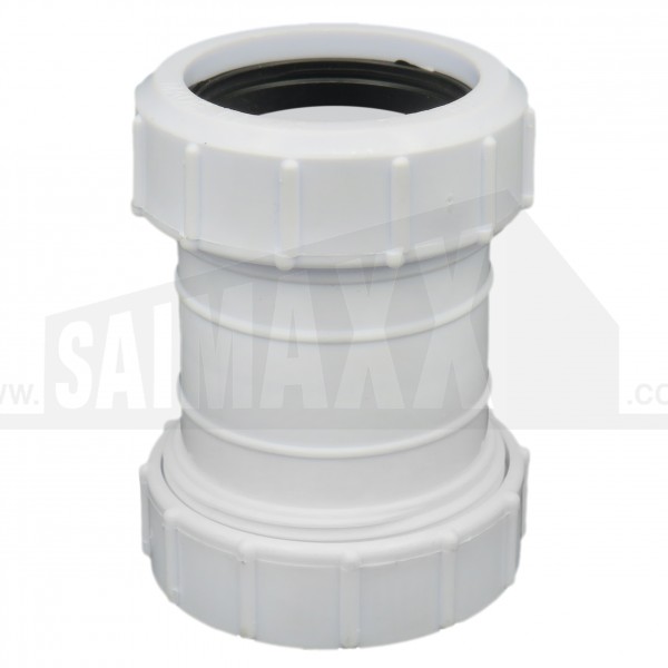 Compression Waste White Straight Coupling