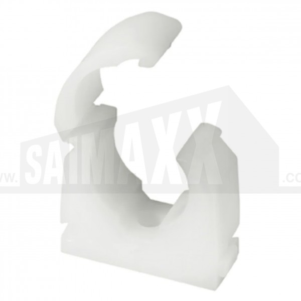 Talon 28mm SINGLE WHITE Hinged Pipe Clip 50pc