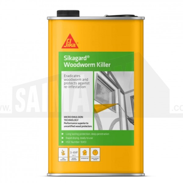 Sika Woodworm Killer 5L Clear (Solvent Free)