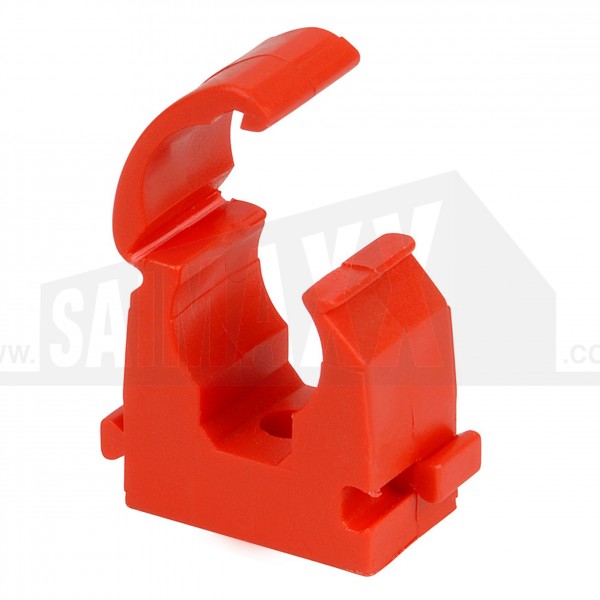 15mm Talon RED Hot Water Identification Hinged Pipe Clip 20pc Pack