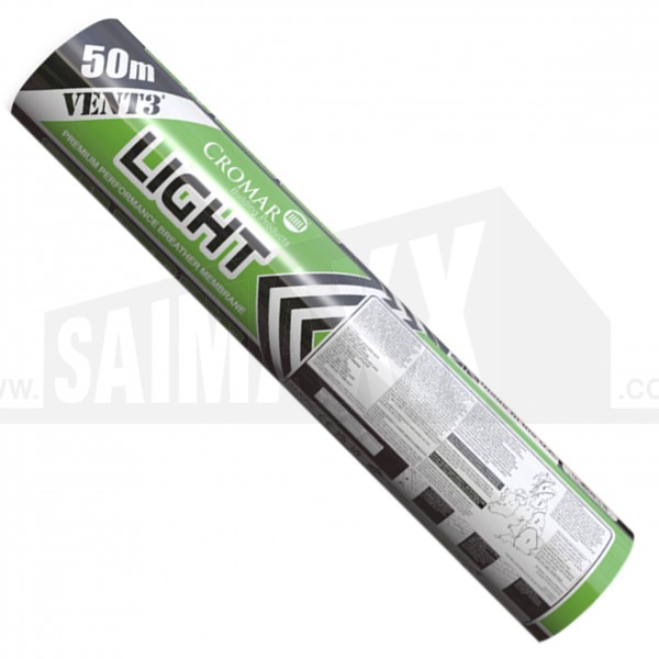 Vent3 Light Breathable Membrane 1.0m x 50m Roll (95gsm) BBA Approved