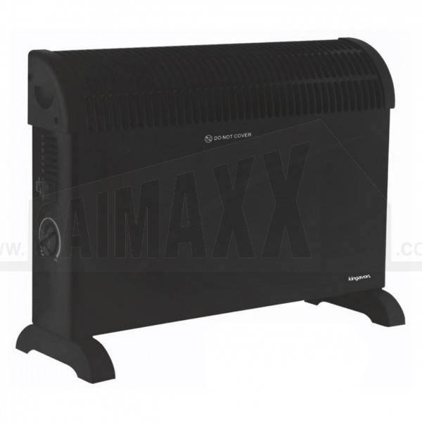 Kingavon 2kW BLACK Convector Heater with Adjustable Thermostat
