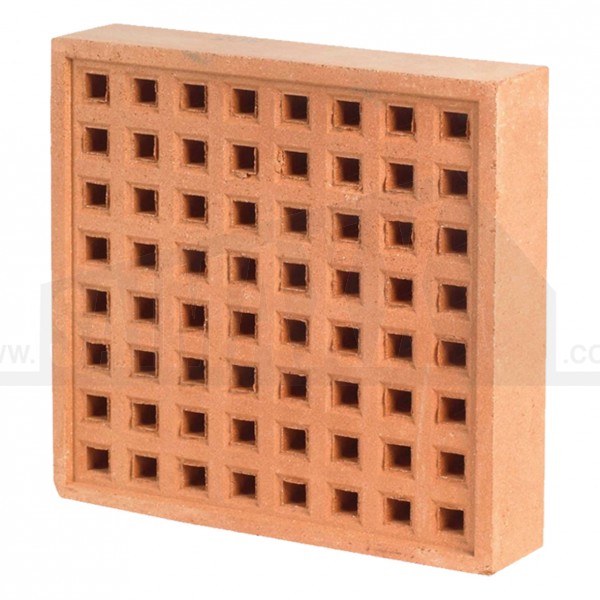 Terracotta RED Clay Airbrick 215 x 215mm (9x9 approx Three Bricks Size)
