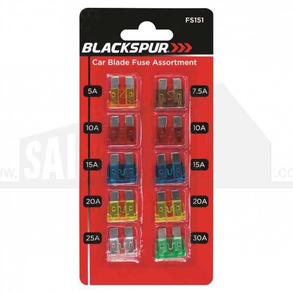 Blackspur Car Blade ( Vehicle ) Fuse 10pc Assortment