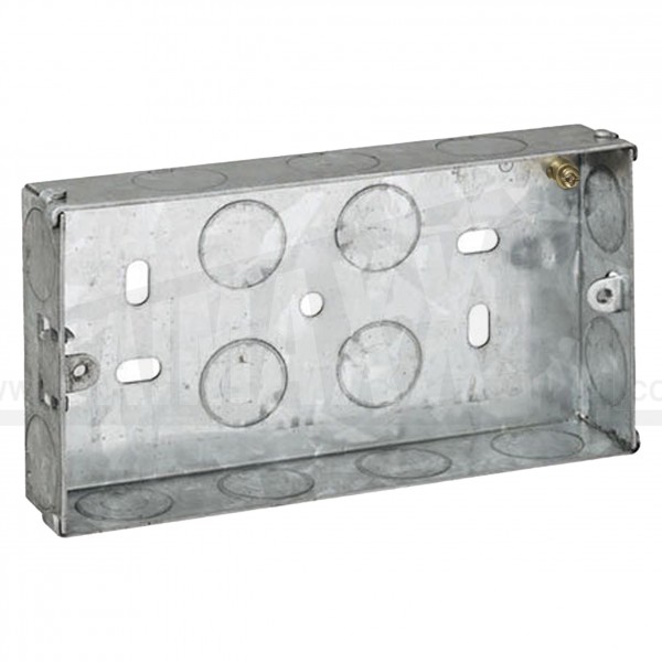 2 Gang 35mm Galvanised Steel Metal Back Box